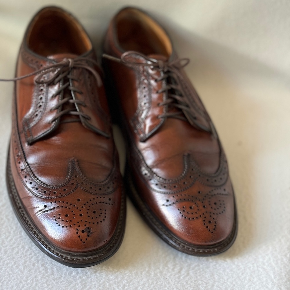 Men’s Brown Leather Vintage Oxford Shoes. - Picture 3 of 16